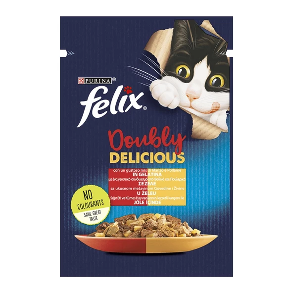 Felix Sığırlı Kümes Hayvanlı Kedi Yaş Mama 85 Gr