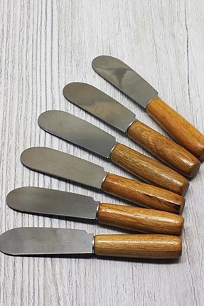 Tereyağı Bıçağı - Mini Spatula Ahşap Saplı 6 Adet - Resim 3