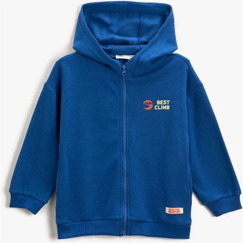 FERMUARLI KAPSONLU SWEATSHIRT SAX