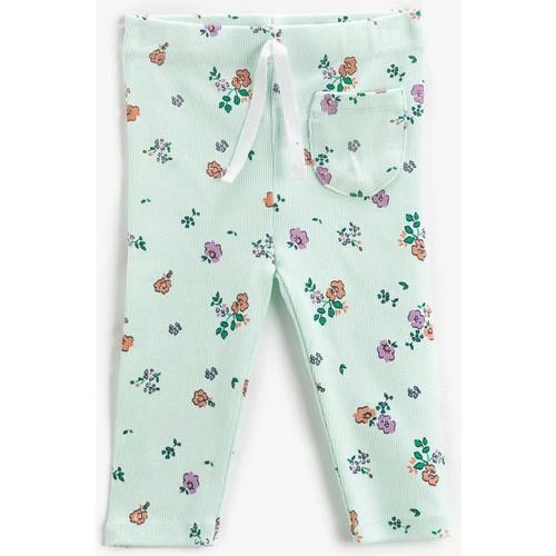 CITIR CICEK DESENLI KORDON VE FIRFIR DETAYLI LEGGINGS