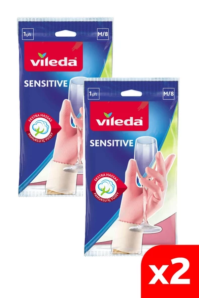 Vileda Sensitive Bulaşık Eldiveni Orta Boy M/8 x 2 Paket - 1
