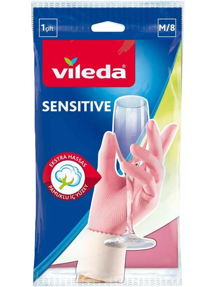 Vileda Sensitive Bulaşık Eldiveni Orta Boy M/8 ürün görseli