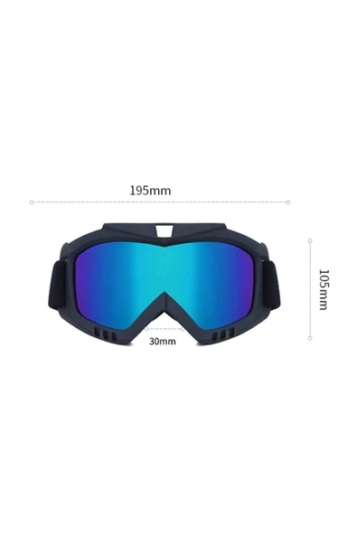 Motosiklet Cross Gözlüğü Lüx Model Süngerli Bant Lastikli Açık Kask Ve Kross Gözlük - 2