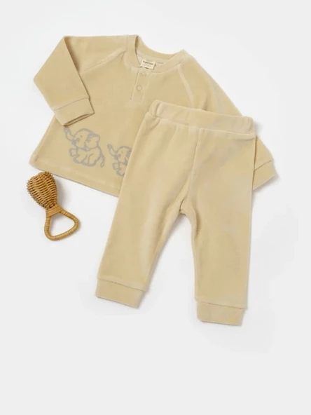 Babycosy Unisex Organik Kadife Alt Üst Takım (3-24 Ay )