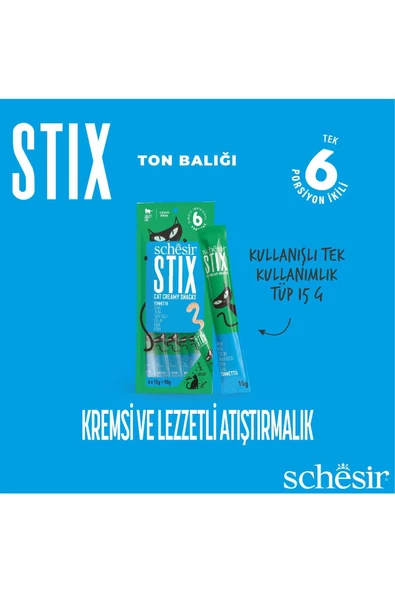 Schesir Stix Ton Balığı Krem Pouch 6 X 15g - Resim 5