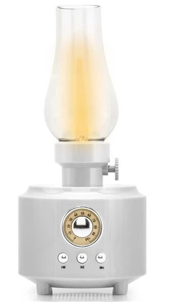 Hadron C210 Beyaz Bluetooth Nostalji Gaz Lambası Speaker100-100-200MM - 1