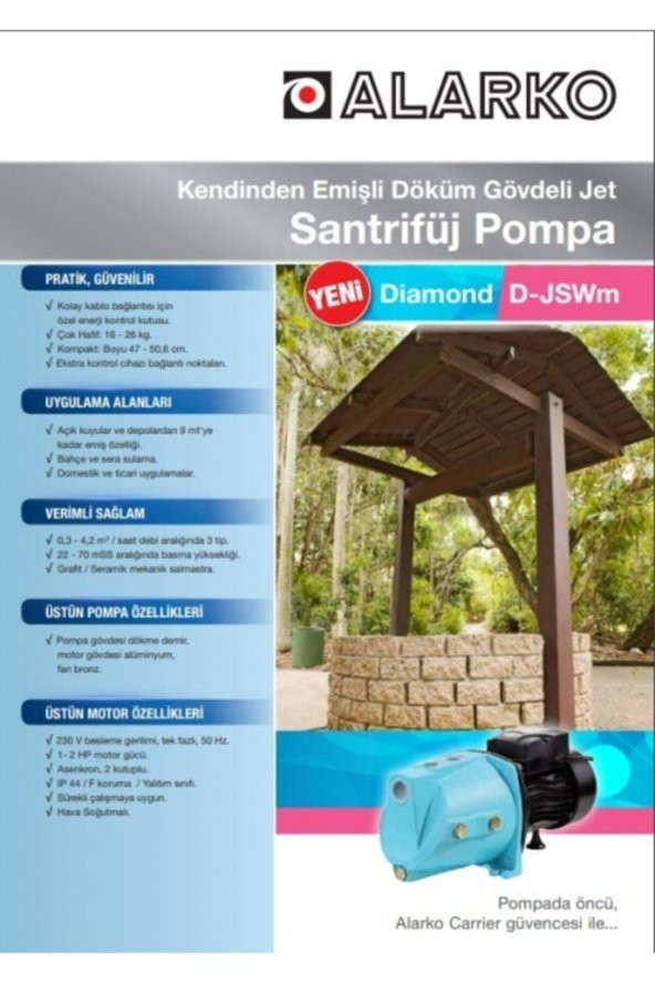 Jet D-jswm-10h 1 Hp Santrifüj Pompa - Resim 2