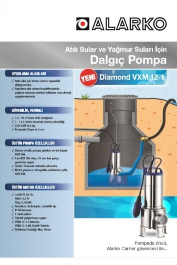 Vxm 12-1 Dıamond Atık Su Ve Yağmur Suları Pompaları - Resim 2