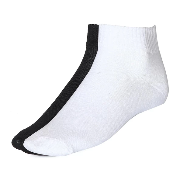 Sportive Patik Corap İnce 2li Siyah-Beyaz - 3