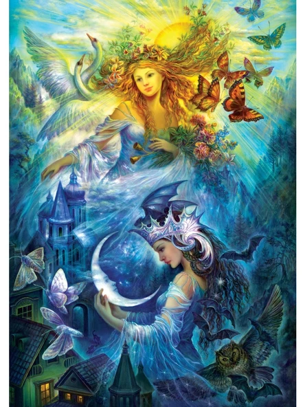 Art Puzzle Gündüz ve Gece Prensesleri 1000 Parça Puzzle - Resim 2