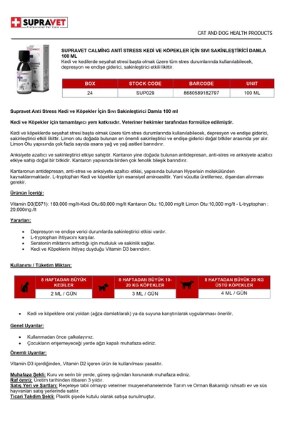 Anti Stress Kedi Ve Köpekler İçin Sıvı Sakinleştirici Damla 100ml - 5