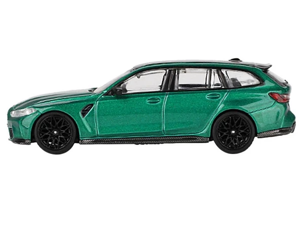 Mini GT 764 BMW M3 Competition Touring Isle of Man Green Metallic LHD Model Araba