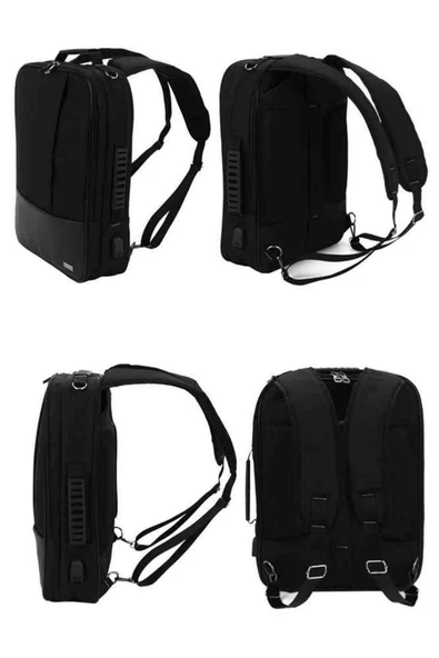 Case Club 1408 Usb Aparatlı 17. inç Sırt Çantası Su Geçirmez Mat Destekli Laptop Bölmel - 3