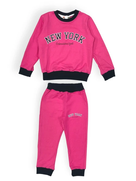 New York Baskılı Kız Çocuk Eşofman M00693 ürün görseli 1