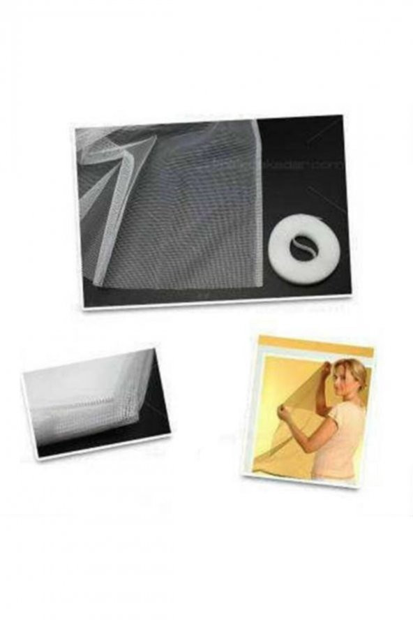 OMAK Geniş Pencere Sinekliği Sinek Böcek Tülü Kendinden Yapışkanlı Cırtlı Sineklik 130x150 Cm - 2