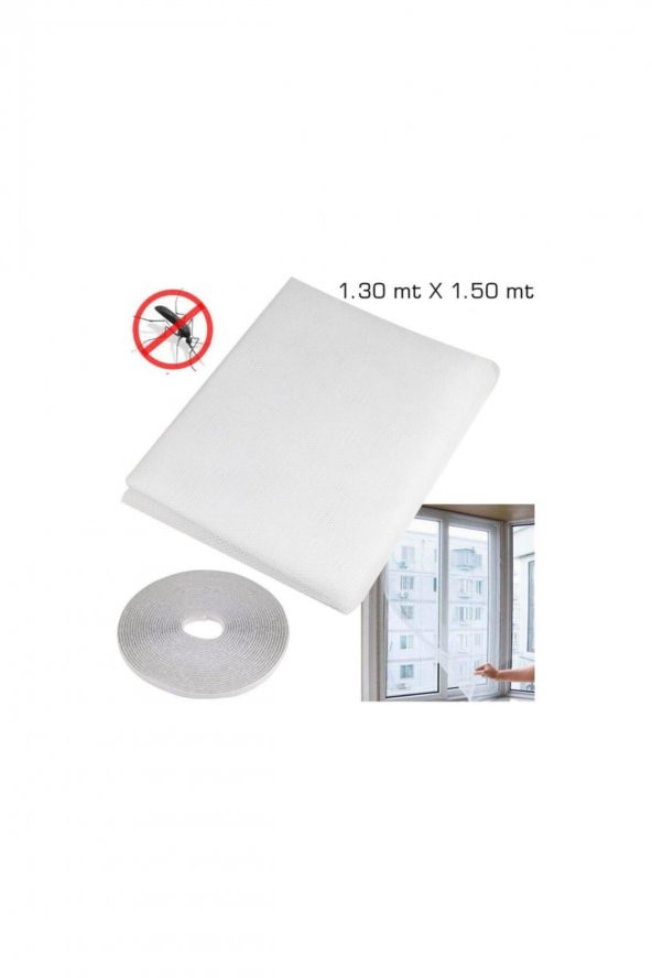 OMAK Geniş Pencere Sinekliği Sinek Böcek Tülü Kendinden Yapışkanlı Cırtlı Sineklik 130x150 Cm - 4