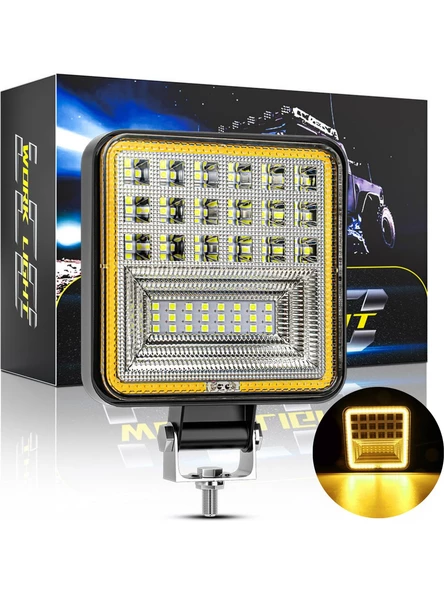 Off Road 12-24 Volt Kare Sis Farı Drl 4 Inç 126 W Oto Çalışma Lambası