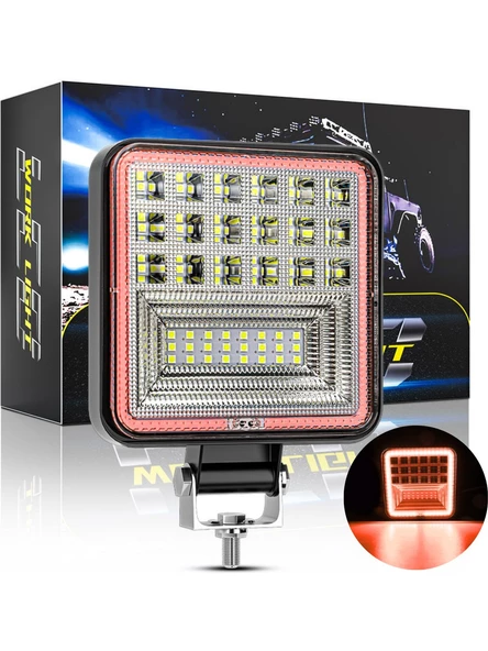 Off Road 12-24 Volt Kare Sis Farı Drl 4 Inç 126 W Oto Çalışma Lambası - 2