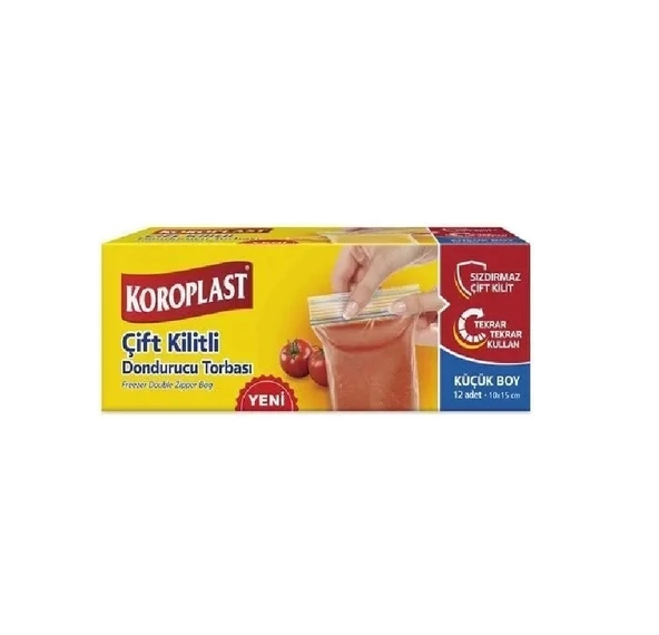 Koroplast Çift Kilitli Dondurucu Torbası Küçük Boy 10 X 15 Cm 12 Li x 5 Adet - 2