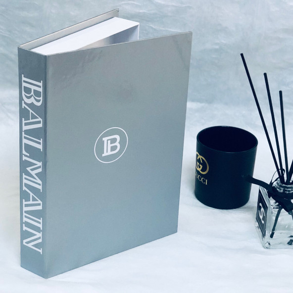 BALMAIN OPENABLE DECORATIVE BOOK BOX GREY