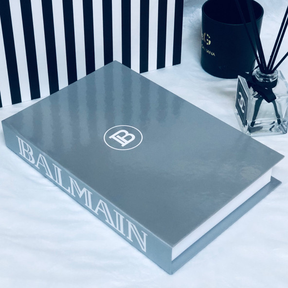 BALMAIN OPENABLE DECORATIVE BOOK BOX GREY - 2