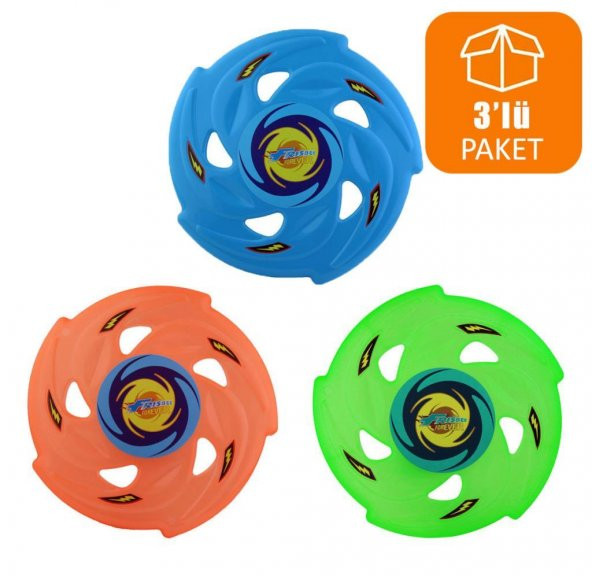 Frizbi Fırlatma Diski Plaj Kumsal Oyuncağı 24 Cm 3 Lü Paket