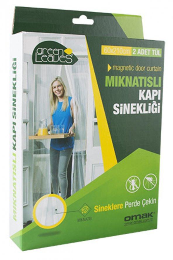 OMAK Mıknatıslı Kapı Sinekliği Balkon Bahçe Kapısı Sinek Böcek Önleyici Tül Perde Sineklik 2 Parça