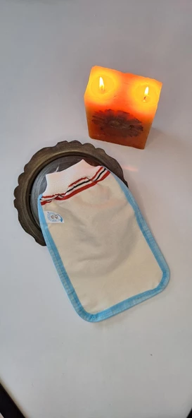 EKER-MAVİ BİYELİ HIZLIGİY KESE-Banyo ve Duş Kesesi-Lastikli Kese-Doğal Özel Dokuma-Standart Kese