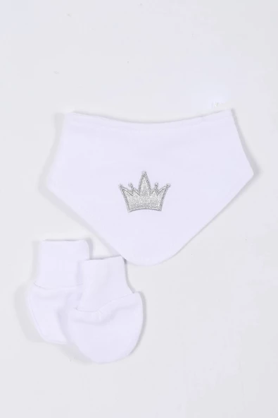 Prenses Desenli Müslin Kız Bebek Hastane Çıkışı Bebek Kıyafetleri Yenidoğan Hastane Çıkış Seti 5 li - 10