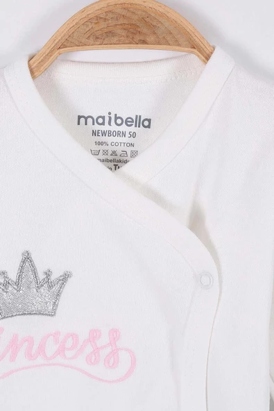 Prenses Desenli Müslin Kız Bebek Hastane Çıkışı Bebek Kıyafetleri Yenidoğan Hastane Çıkış Seti 5 li - 11