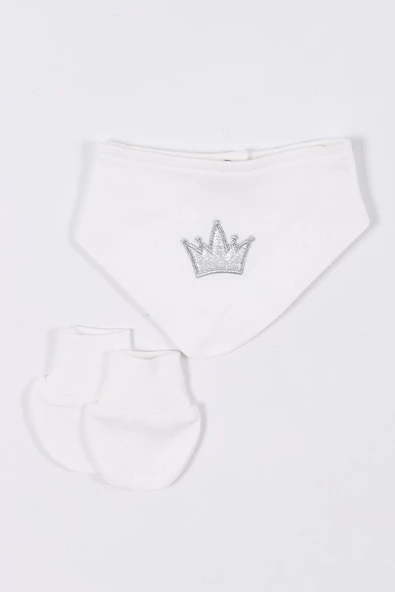 Prenses Desenli Müslin Kız Bebek Hastane Çıkışı Bebek Kıyafetleri Yenidoğan Hastane Çıkış Seti 5 li - 12