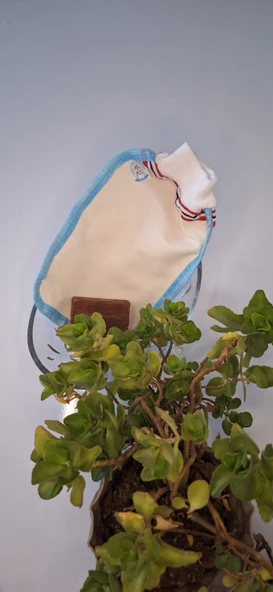 EKER-MAVİ BİYELİ HIZLIGİY KESE-Banyo ve Duş Kesesi-Lastikli Kese-Doğal Özel Dokuma-Standart Kese - 3