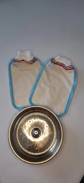EKER-MAVİ BİYELİ HIZLIGİY KESE-Banyo ve Duş Kesesi-Lastikli Kese-Doğal Özel Dokuma-Standart Kese - 7