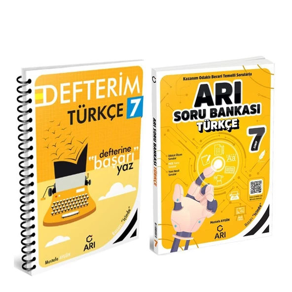 Arı 7. Sınıf Türkçe Defteri ve Soru Bankası Seti 2 Kitap
