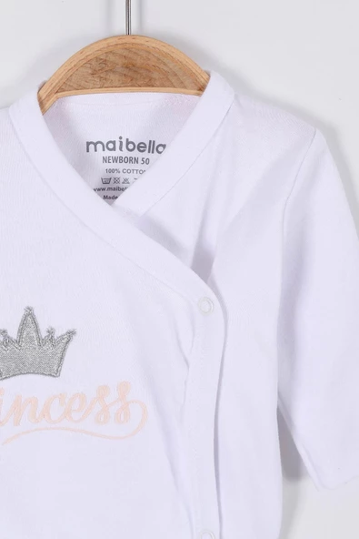 Prenses Desenli Müslin Kız Bebek Hastane Çıkışı Bebek Kıyafetleri Yenidoğan Hastane Çıkış Seti 5 li - 8