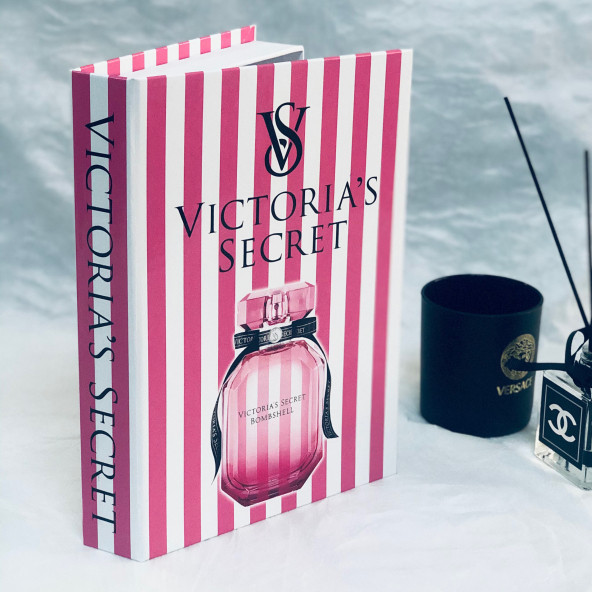 VICTORIA'S SECRET OPENABLE DECORATIVE BOOK BOX PINK