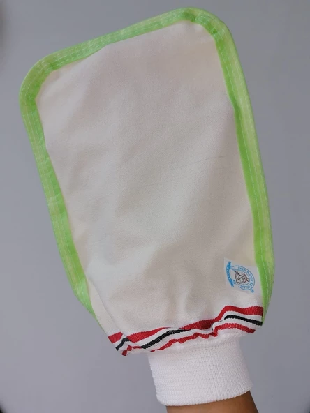 EKER-YEŞİL BİYELİ HIZLIGİY KESE SETİ-2 ADET KESE-LASTİKLİ KESE- BANYO VE DUŞ KESESİ-STANDART KESE - 10