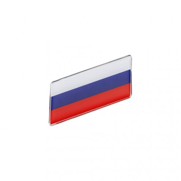 Rusya Bayrağı Tasarımlı Damlalı Alüminyum Sticker Etiket