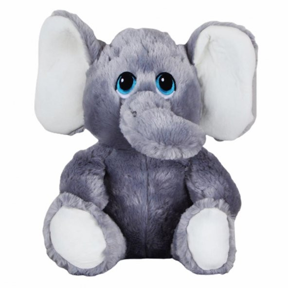 Oyun Arkadaşım Sevimli Oturan Gri Fil 30 Cm