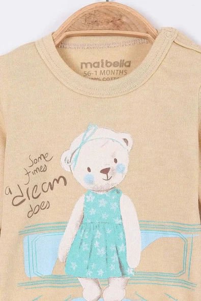 Müslin Tavşan Desenli Kız Bebek Hastane Çıkışı Bebek Kıyafetleri Yenidoğan Hastane Çıkış Seti 4'lü - 5