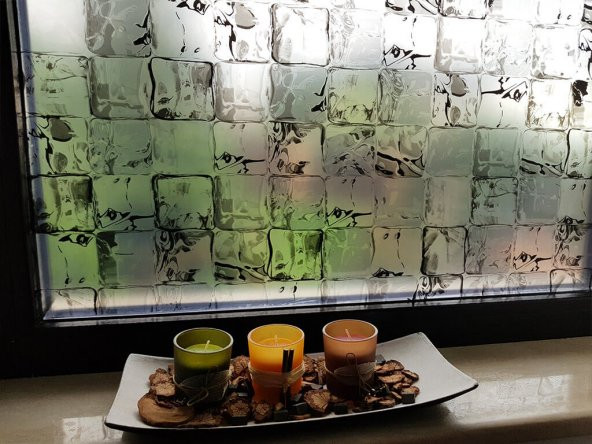 D-c-fix 334-0030 Buz Küpü Görünümlü Statik Cam Folyo (45cm x 1mt) - Resim 4