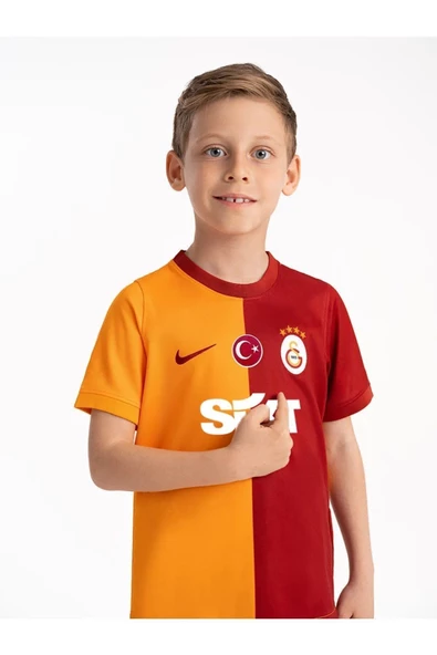 Galatasaray Orijinal Lisanslı 23-24 Parçalı Sarı Kırmızı Çocuk Forma Hediyelik Ahşap Kutulu - 5