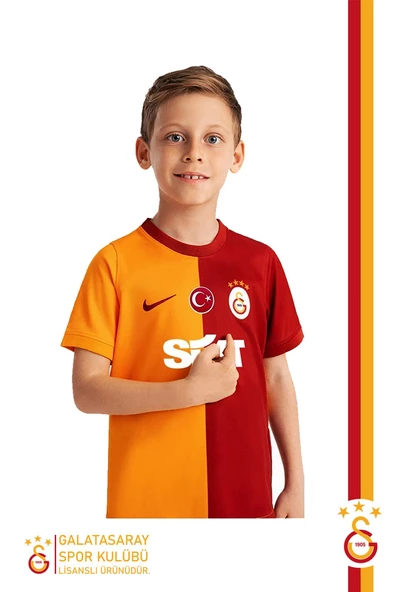 Galatasaray Orijinal Lisanslı 23-24 Parçalı Sarı Kırmızı Çocuk Forma Hediyelik Ahşap Kutulu - 2