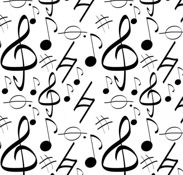 Pop Art 512055 Müzik Notaları Desen Duvar Kağıdı