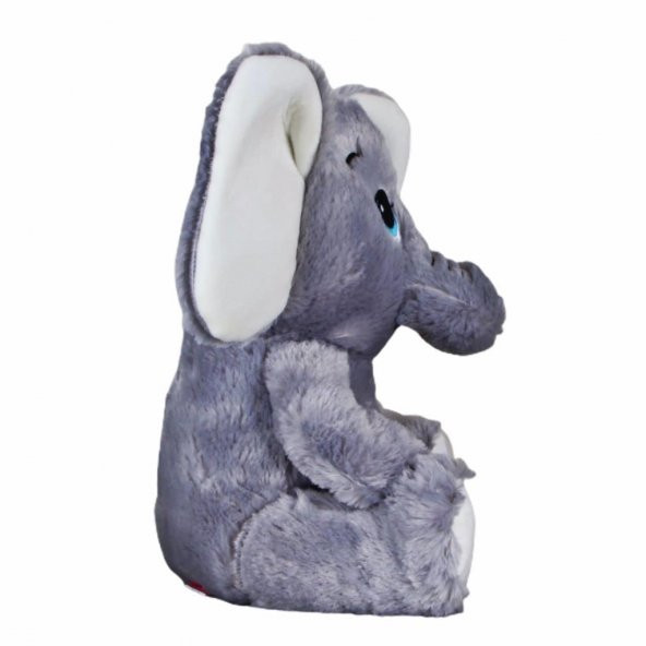 Fil Peluş Oyuncak 30 Cm Gri Fil Fanus Biblo Masa Lambası Set - 4