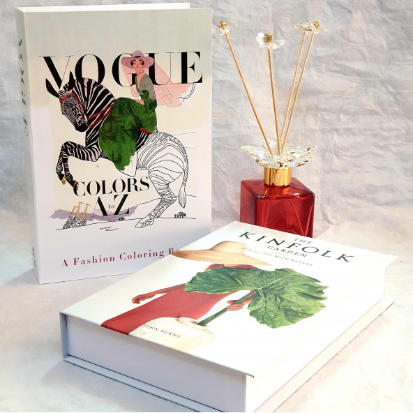 Vogue & Kinfolk Openable Decorative Book Box, Fashion Fake Books, Home Decor, Set of Two