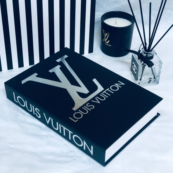 LOUIS VUITTON OPENABLE DECORATIVE BOOK BOX BLACK & SILVER - 2
