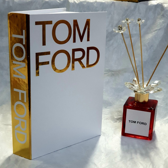 Tom Ford, Openable Decorative Book Box, Fashion Fake Books, Home Decor, White & Gold