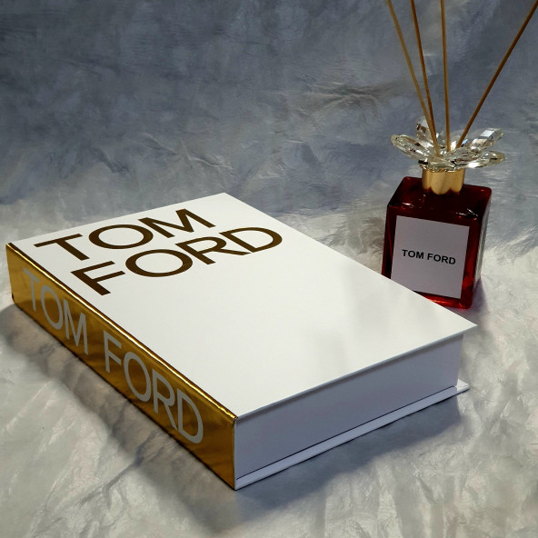 Tom Ford, Openable Decorative Book Box, Fashion Fake Books, Home Decor, White & Gold - 2