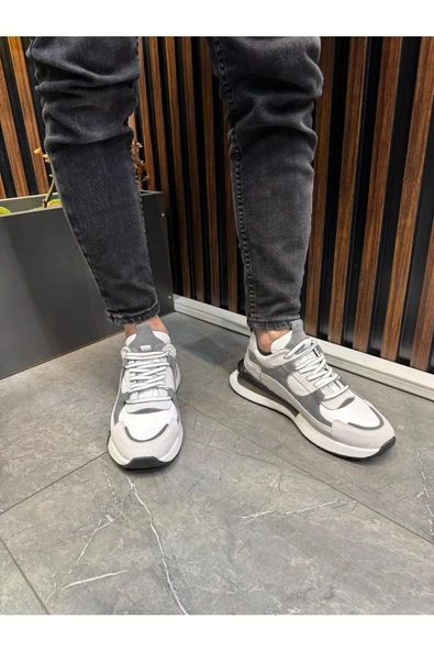 Luizpauloshoes LUİZ PAULO 1098 FÜME BEYAZ ERKEK SPOR SNEAKERS - 3